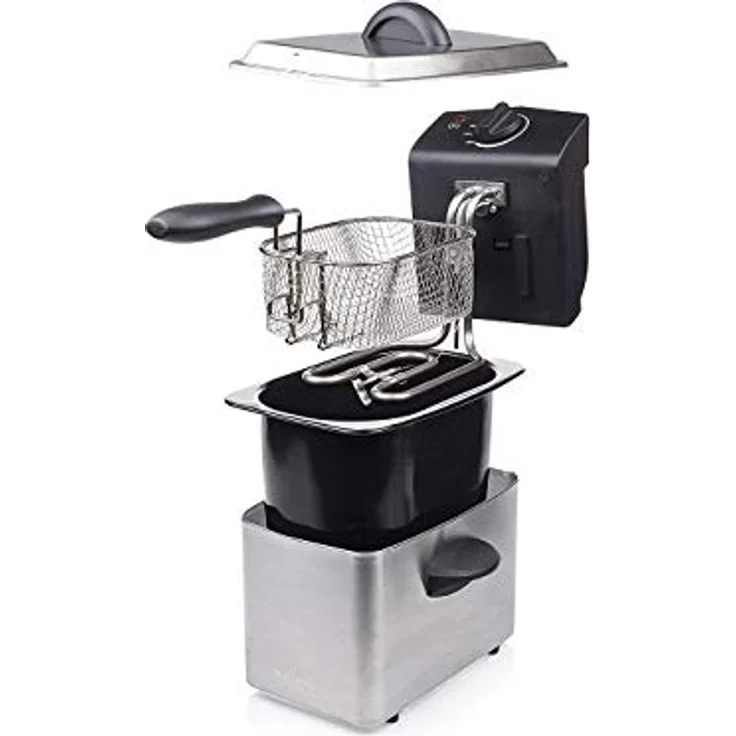 Tristar Edelstahl Fritteuse - mit 2 Liter Fassungsvermögen, Kaltzonefunktion und einstellbarem Thermostat bis 190°C, FR-6919 – Bild 4