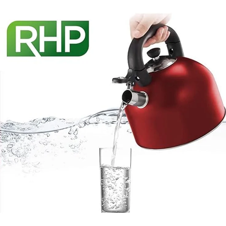 RHP Induktion Edelstahl Wasserkessel mit Pfeife (2,5L) I Pfeifkesser Flötenkessel Teekessel - für alle Herdplatten - Küche & Camping - hitzebeständig & rutschfestes Design - für Tee Kaffee (Cremeweiß) – Bild 5