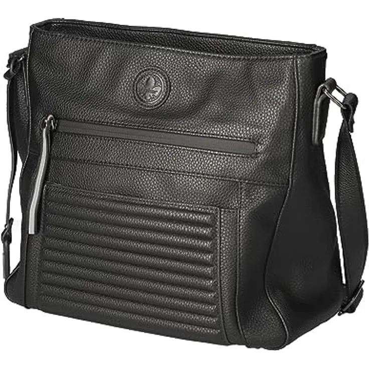 Rieker Schultertasche, Umhängetasche für Damen, schwarz, mit 2 Hauptfächern und praktischem Handyfach