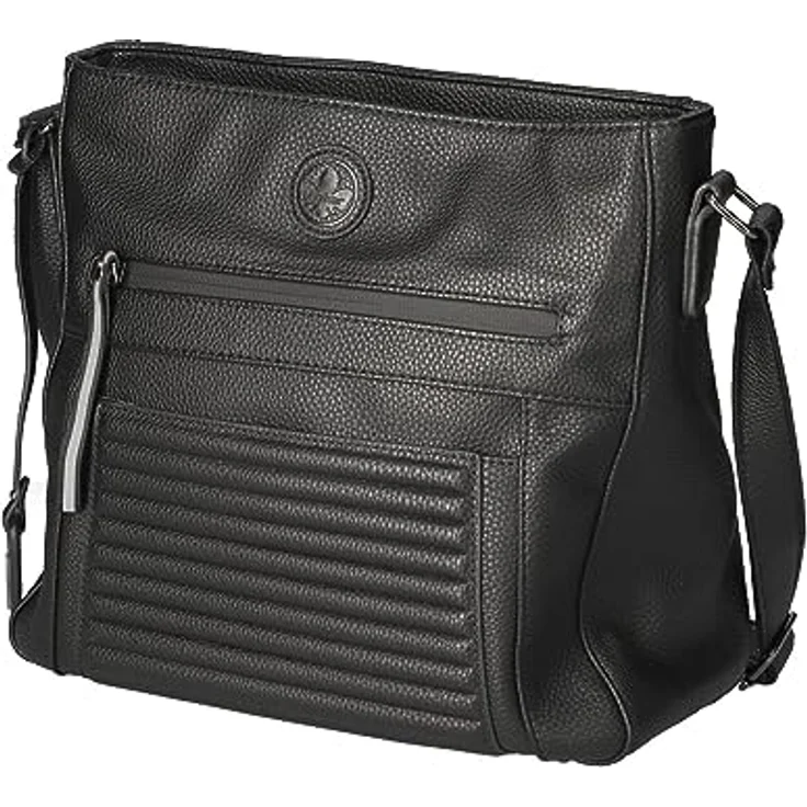 Rieker Schultertasche, Umhängetasche für Damen, schwarz, mit 2 Hauptfächern und praktischem Handyfach – Bild 1