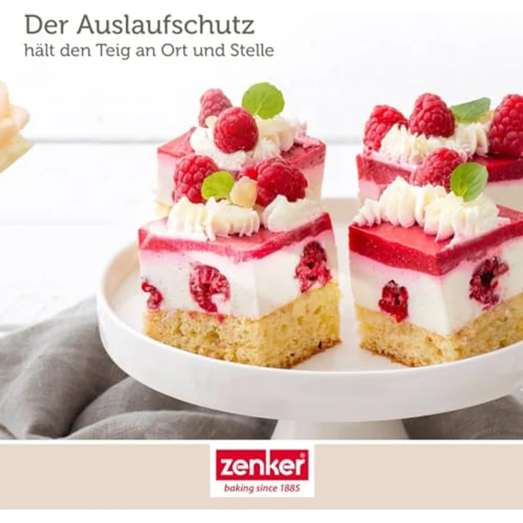 Zenker Rechteck-Springform mit Haube DELUXE, Kuchentransportbox mit le-Boden, Backblech mit Deckel (Farbe: Schwarz-Transparent-Rot), Menge: 1 Stück – Bild 8