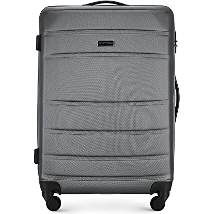WITTCHEN Mittlerer Koffer Trolley Koffer Reisekoffer aus ABS Hartschalen Trolley 4 Rollen Kombinationsschloss Grau 56-3A-652-01 – Bild 1