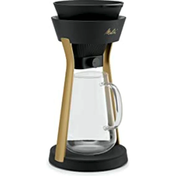 Melitta Momentum AMANO Kaffeebereiter, schwarz-gold mit Filterverschluss und Tropfschutz – Bild 2