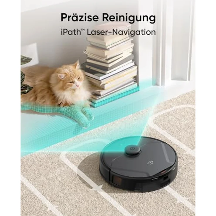 eufy X8 Pro Saugroboter mit Wischfunktion und Selbstentleerungsstation, Twin-Turbine™ 2× 4.000Pa Saugkraft, aktiver Entwirrungs-Bürste und iPath™ Laser-Navigation für Teppichreinigung von Tierhaaren – Bild 5