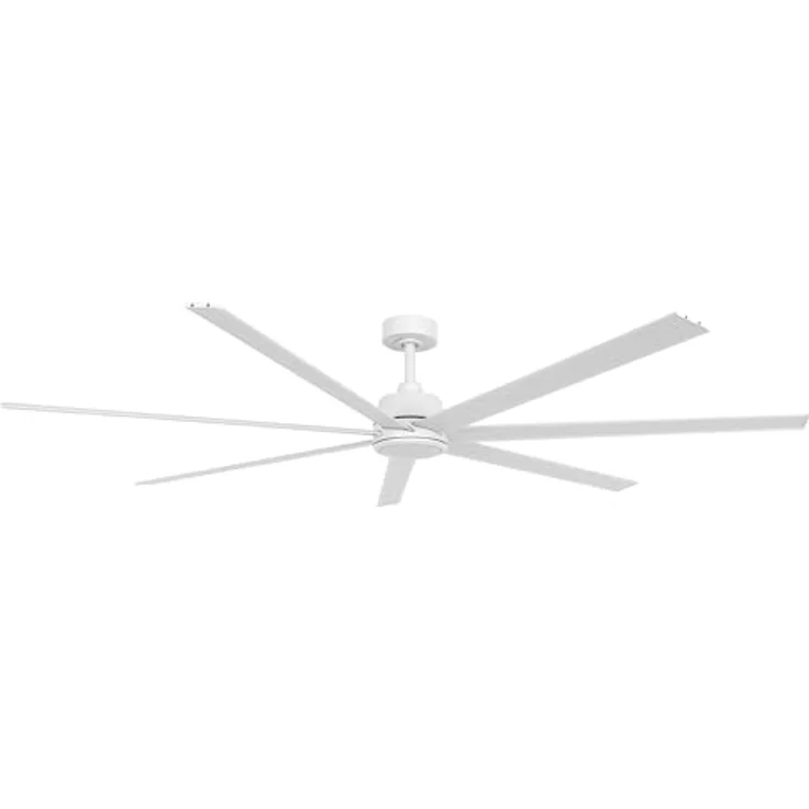 LUCCI AIR Atlanta II Deckenventilator, 183 cm Durchmesser, 7 Aluminium Flügel, leiser und sparsamer Motor mit 6 Geschwindigkeiten, Weiß – Bild 1