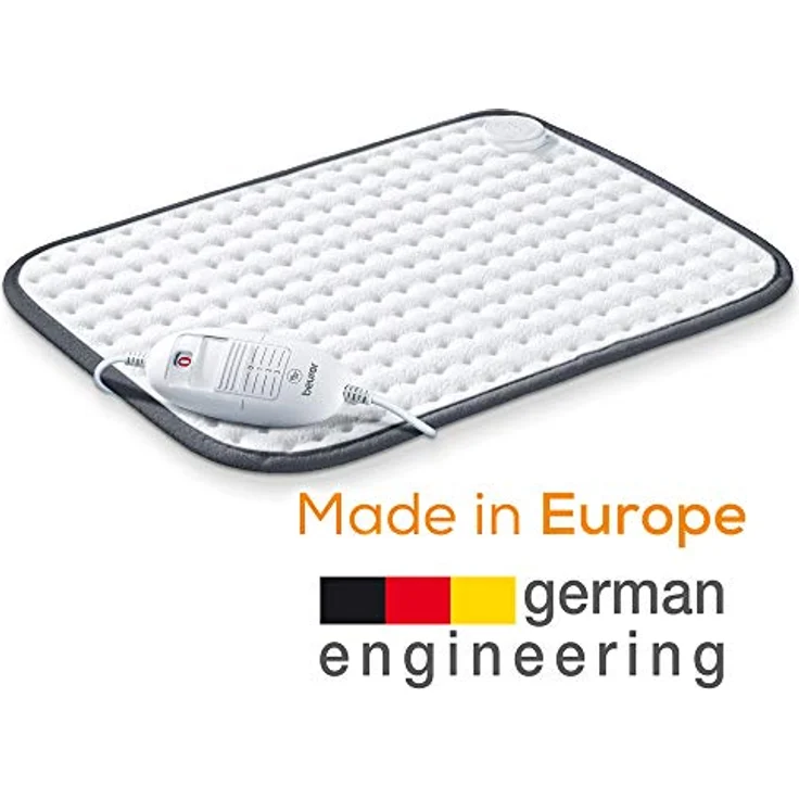 Beurer Heizkissen HK 41, kuscheliges Wärmekissen mit 3 Temperaturstufen und Abschaltautomatik, maschinenwaschbar, made in Europe, weiß / grau, 44x33 cm (1er Pack) – Bild 4