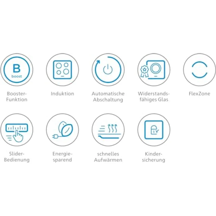 Midea Induktions-Kochfeld KI800IX, Autark, FlexZone, Booster, TouchSensor, 77 cm, Schwarz – Bild 3