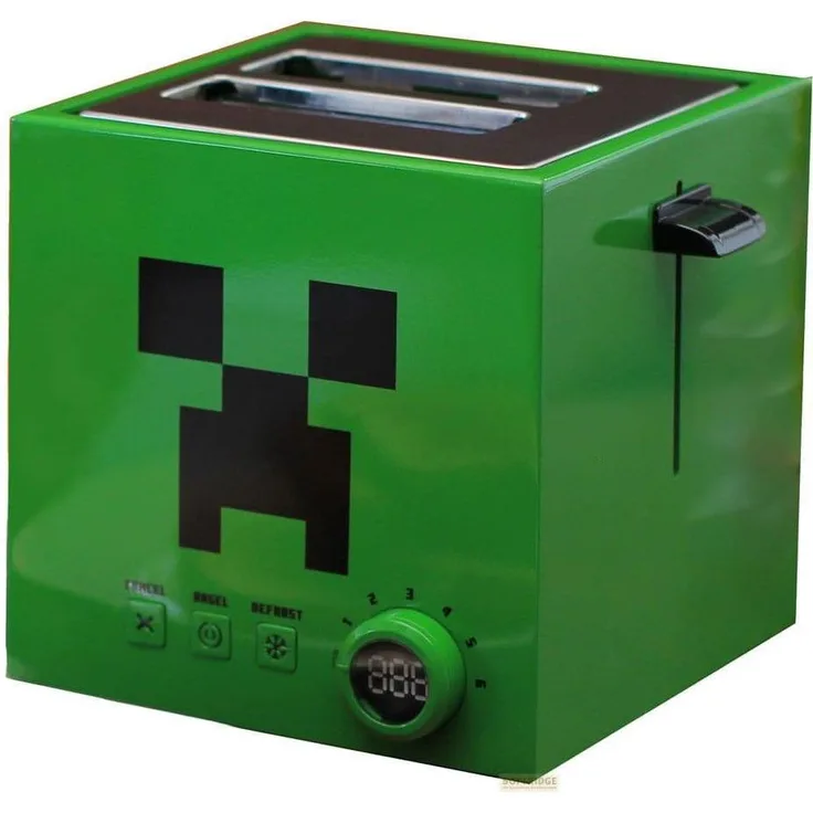 Ukonic Minecraft Toaster Green Creeper Cube, Toaster mit einstellbarem Bräunungsgrad, 2 Schlitze, grün