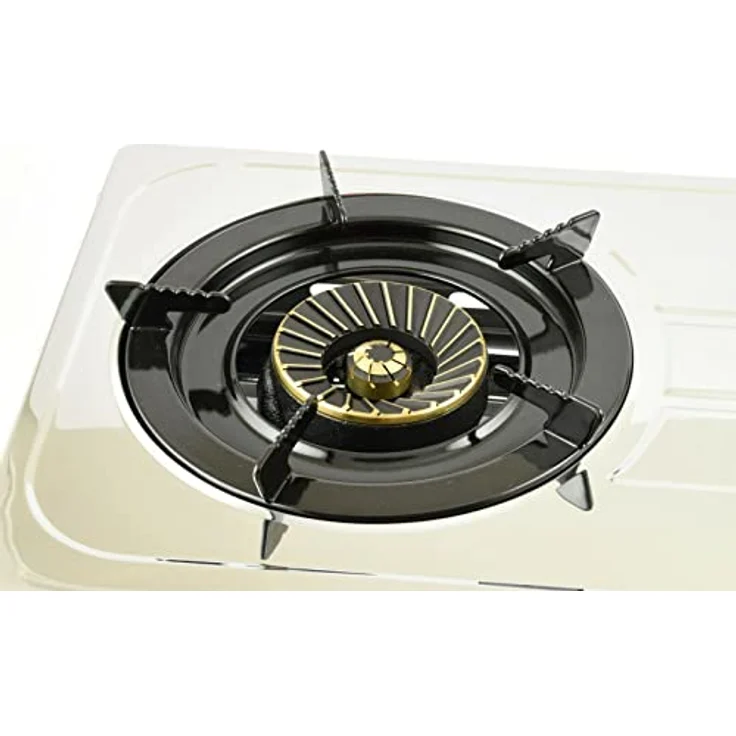 NJ 60 Edelstahl Gaskocher 2 flammig Campingkocher 7,6KW mit Turboflamme Propan Kocher – Bild 6