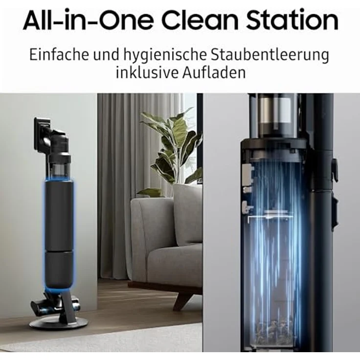 Samsung Akku-Handstaubsauger BESPOKE AI Jet Ultra 400W Akku+ CompleteClean, VS90F40EEM/WD, 1100 W, beutellos, kabellos, 100 min Laufzeit – Bild 10