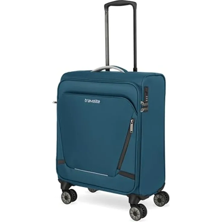 Travelite Handgepäck Koffer JETPACK, 55x40x23 cm, 41 l, 2,5 kg, Petrol, mit integriertem Zahlenschloss