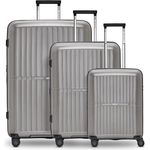 Pactastic Ultra leicht Hartschalen Koffer-Set 3-teilig | Robustes Polypropylen Material | mit Dehnfalte erweiterbar um 5 cm | 4 Doppelrollen & TSA-Schloss für Damen & Herren (Collection 01+)