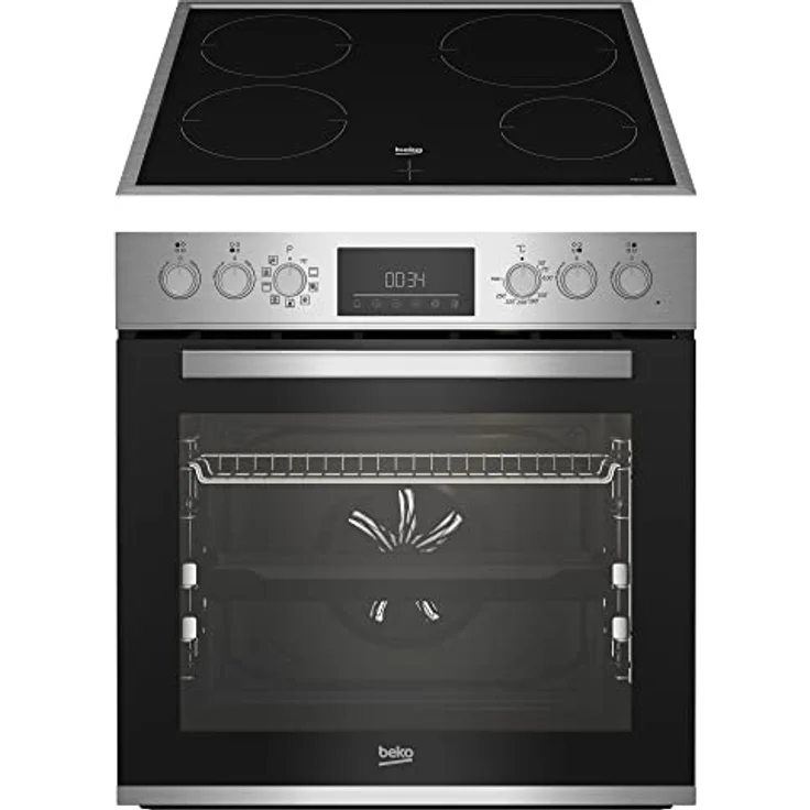beko BBUM12341XE Einbau-Backofen-Set: Induktionskochfeld mit 4 Kochzonen, 8 Heizarten, 72 l Garraum-Volumen, Pizza-Funktion, Schwarz/Edelstahl – Bild 1