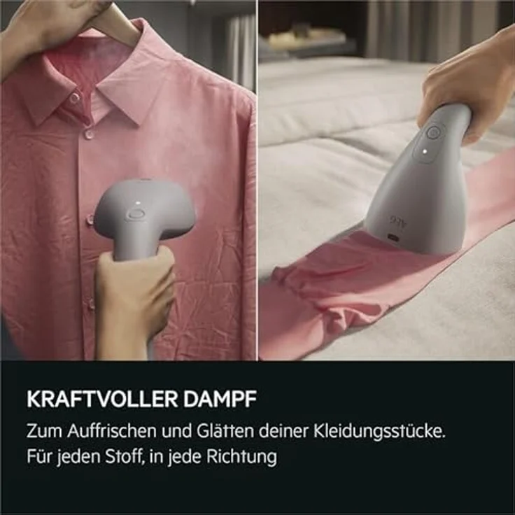 AEG Dampfbürste / Reisebügeleisen / 1400 W / kompakt / 100 ml Wassertank / 2,5 m Kabel / Grau – Bild 2