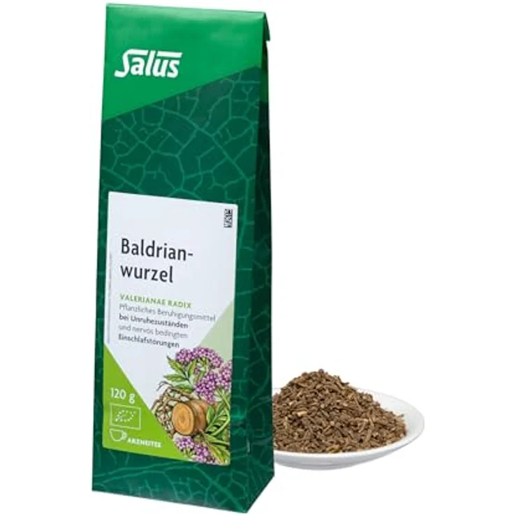 Salus Baldrianwurzel Tee Bio Valerianae radix, pflanzliches Beruhigungsmittel bei Unruhezuständen, 120 g – Bild 1