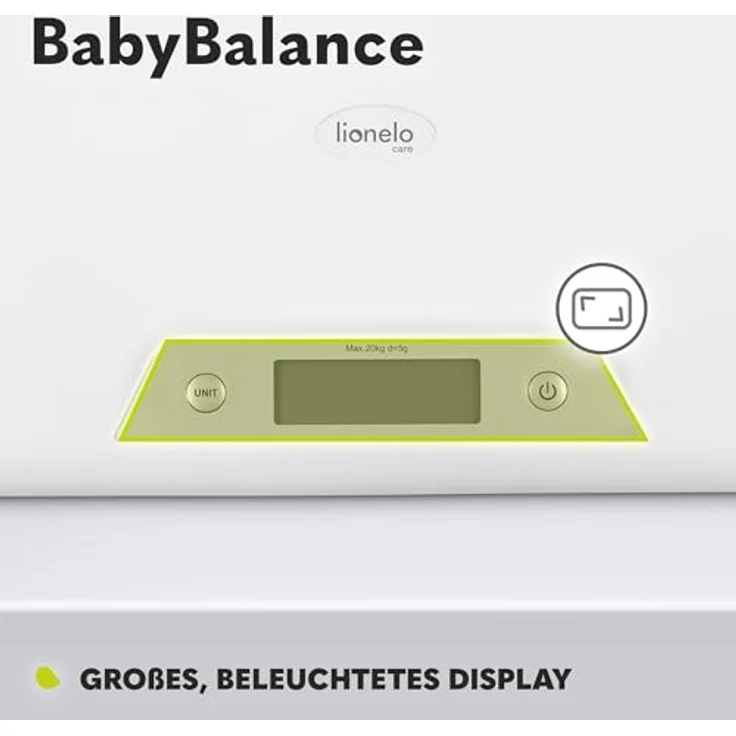 lionelo Personenwaage Babybalance, Set, Digital/Messwertspeicher/50g-20kg/4 Gewichtseinheiten – Bild 3