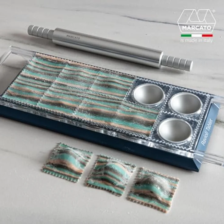 MARCATO Ravioli Tablet, blaue Ravioli-Form aus eloxiertem Aluminium, 20 x 10 x 2 cm, einfache Vorbereitung, elegantes Design – Bild 2