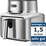 COSORI ICONIC™ Heißluftfritteuse 6,2 L aus Edelstahl, kompakt, mit Touchdisplay, voreingestellten Programmen & spülmaschinenfestem Frittierkorb