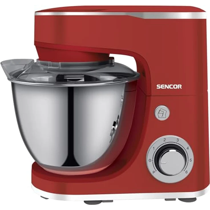 Sencor STM 3634RD, Küchenmaschine mit 5,5L Schüssel und 1300W Leistung, rot – Bild 2