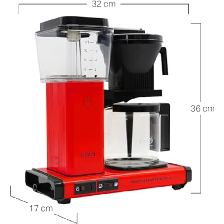 Moccamaster Filter Kaffeemaschine KBG Select, 1.25 Liter, 1520 W, Red – Bild 3