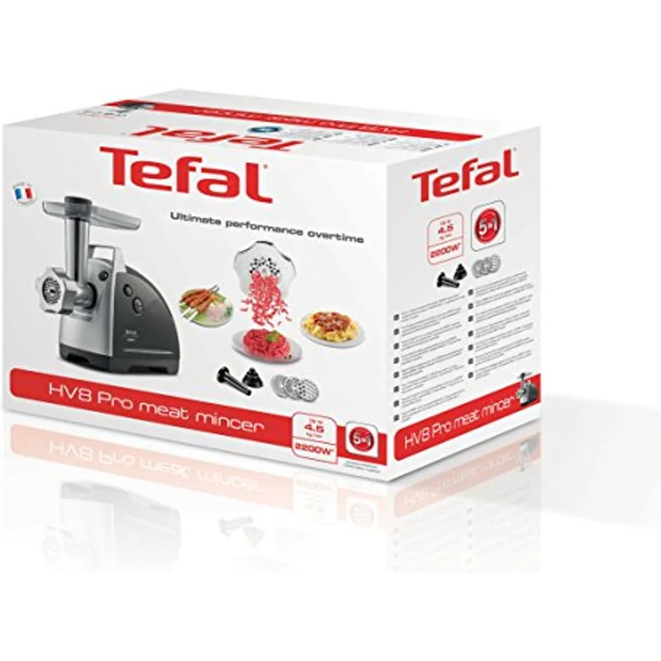 Tefal HV8 PRO 5 in 1 Metallic Fleischwolf - 1510001401, Leistung: 2200 Watt, 4,5 kg pro Minute, Umkehrspleifsystem, 2 Gitter für feine/dicke Hackfleisch – Bild 5