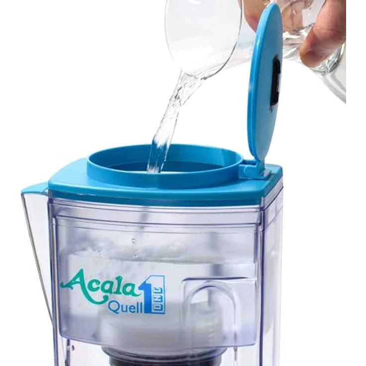 AcalaQuell One Hellblau Filterkanne inkl. Mikroschwamm und Filterkartusche – Bild 8