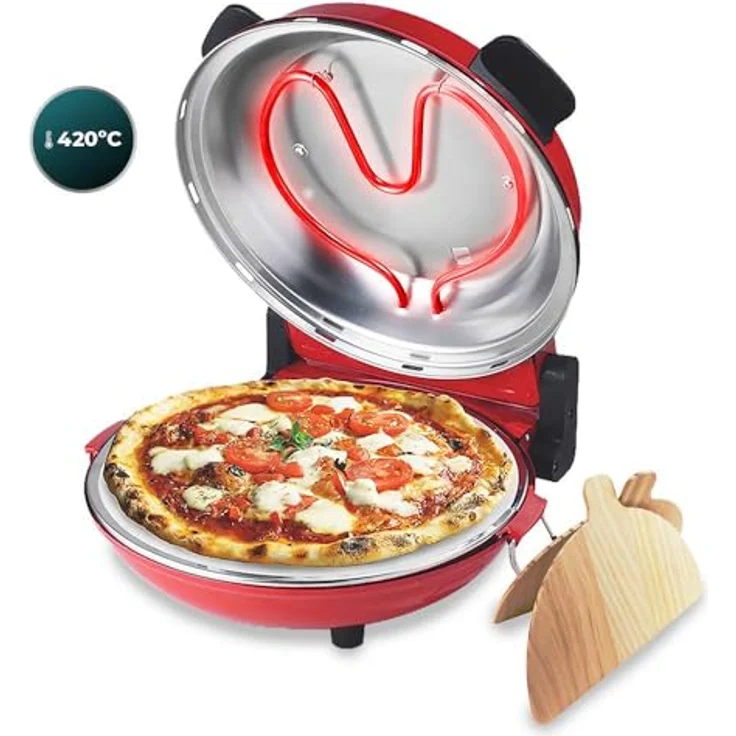 Cecotec Elektrischer Grillofen für Pizza Fun Pizza&Co Mamma Mia, 1200 W, 15-Minuten-Timer, 420ºC in 3 Minuten, Steinbackplatte, Keramikkochfeld, kühler Griff – Bild 3