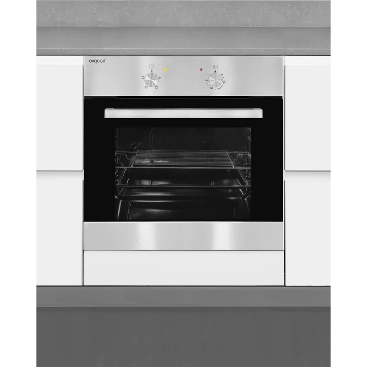 Exquisit EBE 555-1.1, Backofen, A, Einbaugerät, Netzbetrieb, Volumen 60 l, Breite 59,5 cm, Selbstreinigung nein, Ober-Unterhitze (konventionell) – Bild 2