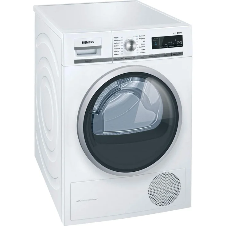 Siemens WT47W5W0 Serie iQ700, Wärmepumpentrockner, A+++, Fassungsvermögen 8 kg, Standgerät, Breite 59,8 cm, Kindersicherung, Trommelinnenbeleuchtung – Bild 10