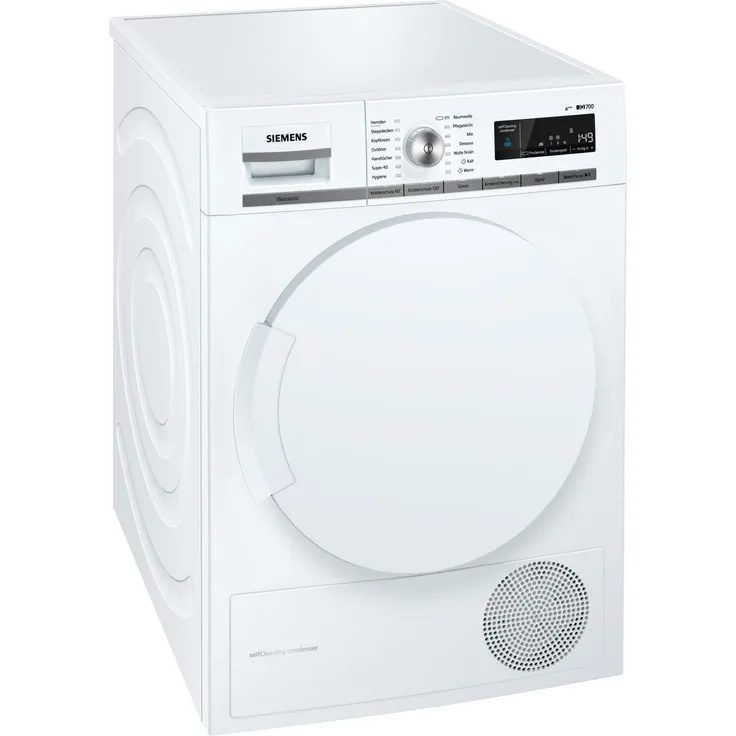 Siemens WT44W5W0, Wärmepumpentrockner, A+++, Fassungsvermögen 8 kg, Standgerät, Breite 59,8 cm, Kindersicherung, Trommelinnenbeleuchtung