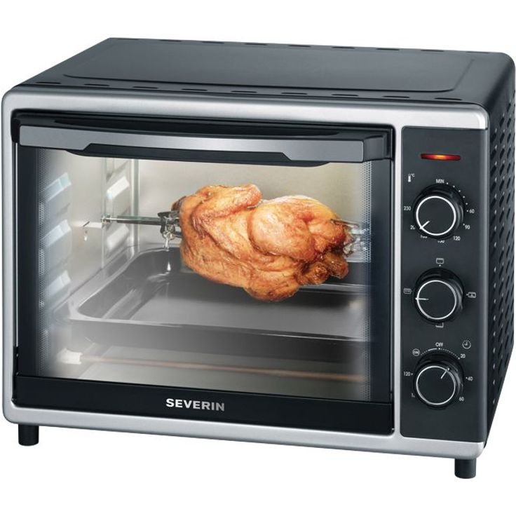 SEVERIN TO 2056 Back- und Toastofen mit Umluftfunktion (1.600 W, Inkl. Grillrost und Backblech, 30 L) silber -schwarz – Bild 6