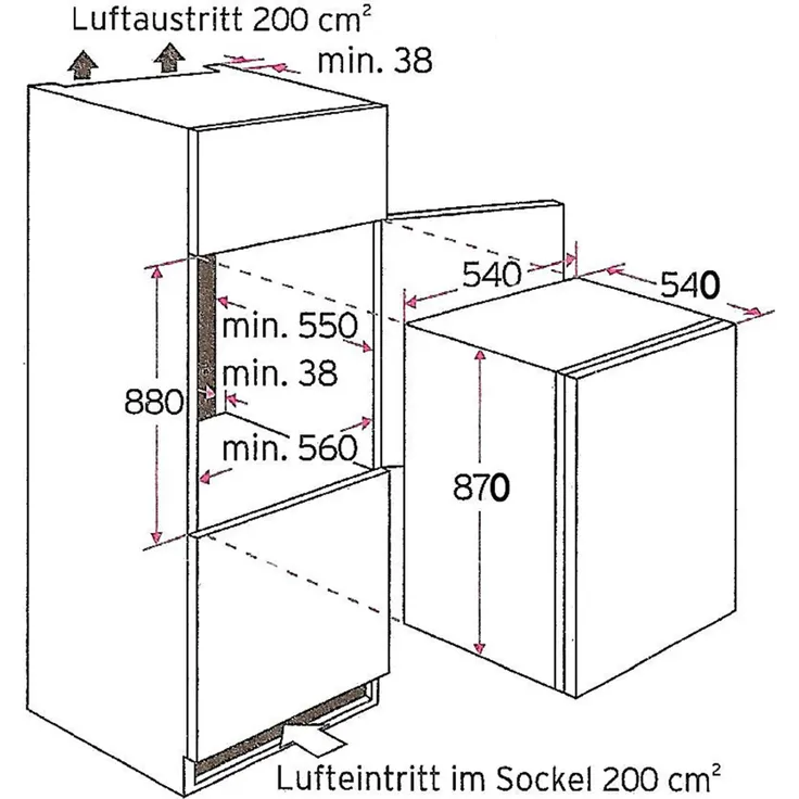 PKM KS 120.4 Kühlschrank, Einbau, weiß, Breite 54 cm, Energieklasse E – Bild 6