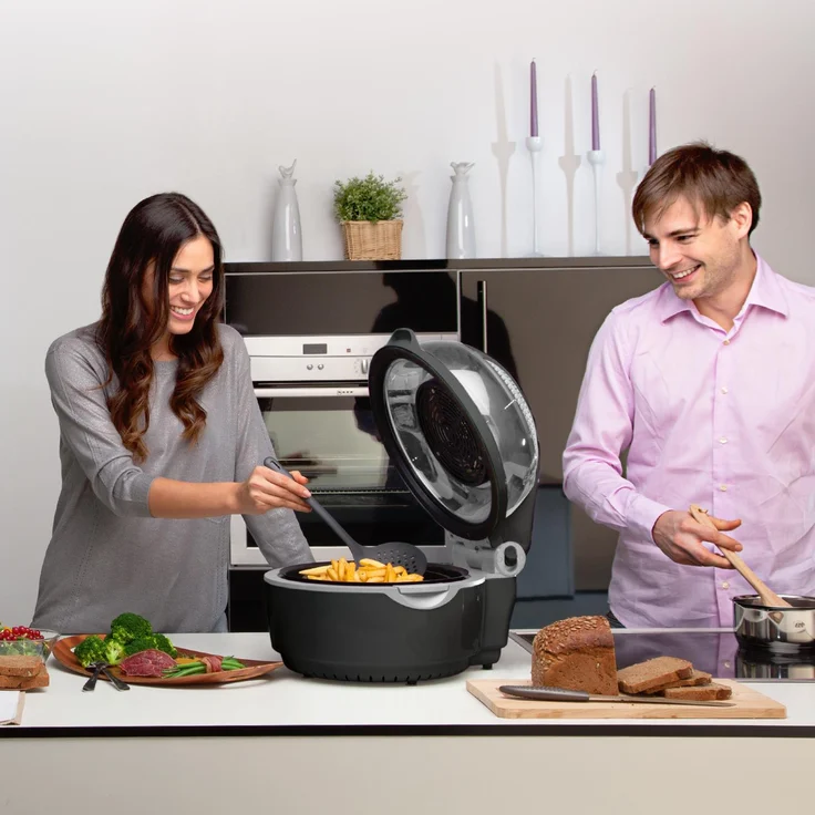 Klarstein VitAir Heißluftfritteuse, 9 l, 1400 Watt, schwarz-grau – Bild 2