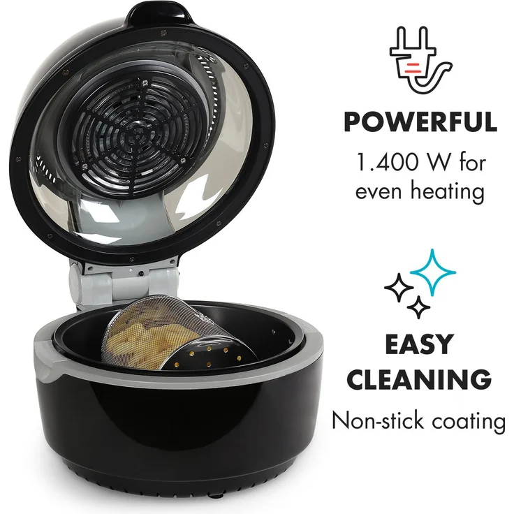 Klarstein VitAir Heißluftfritteuse, 9 l, 1400 Watt, schwarz-grau – Bild 3