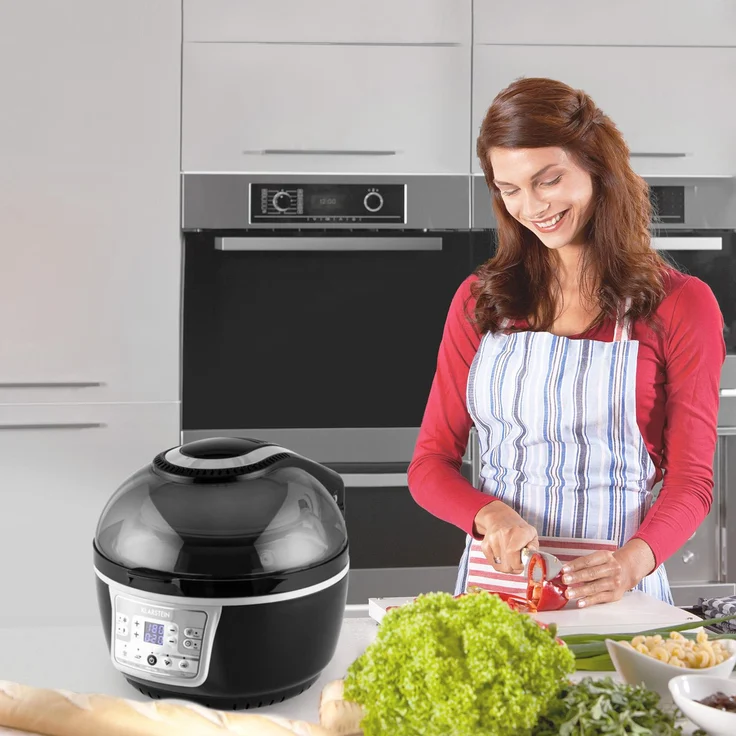 Klarstein VitAir Turbo Heißluftfritteuse, 9 l, 1400 Watt, grau-schwarz – Bild 4