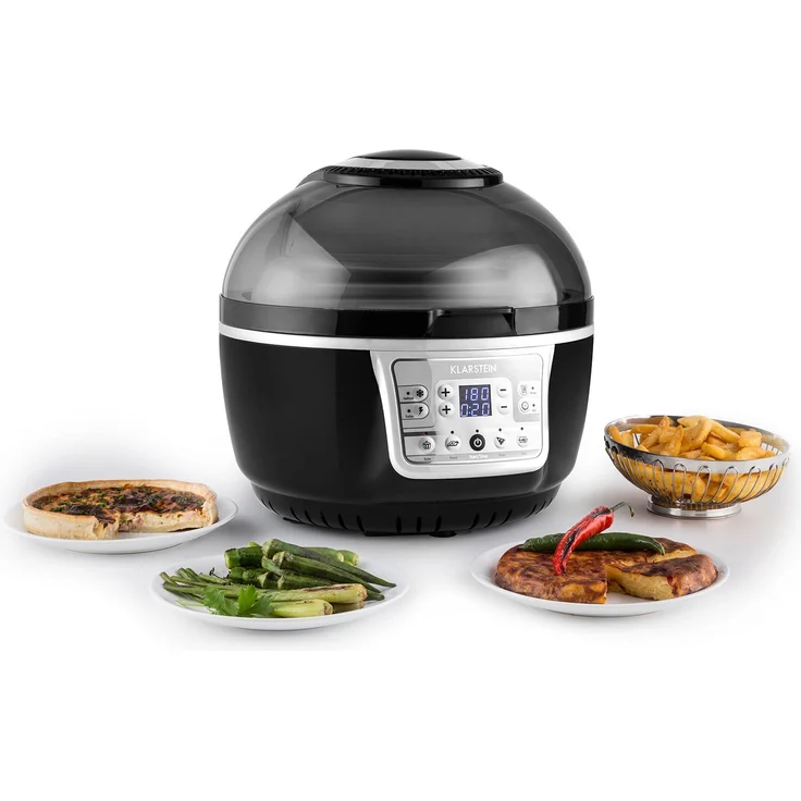Klarstein VitAir Turbo Heißluftfritteuse, 9 l, 1400 Watt, grau-schwarz – Bild 3