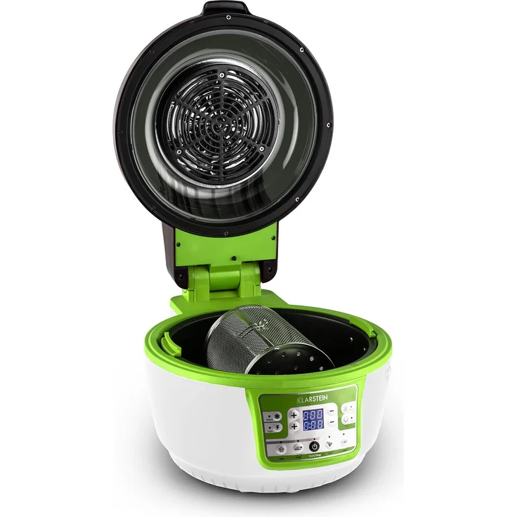 Klarstein VitAir Turbo Heißluftfritteuse, 9 l, 1400 Watt, grün-weiß – Bild 2