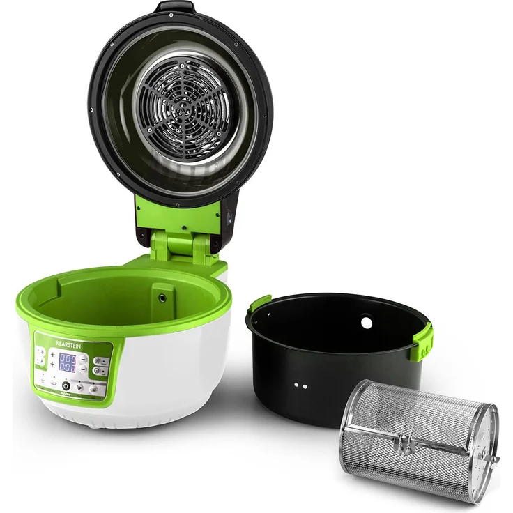 Klarstein VitAir Turbo Heißluftfritteuse, 9 l, 1400 Watt, grün-weiß – Bild 8