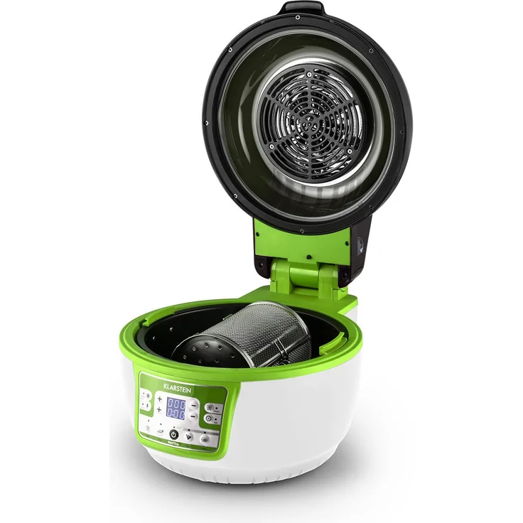Klarstein VitAir Turbo Heißluftfritteuse, 9 l, 1400 Watt, grün-weiß – Bild 7