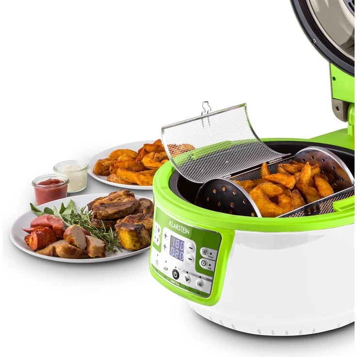 Klarstein VitAir Turbo Heißluftfritteuse, 9 l, 1400 Watt, grün-weiß – Bild 10