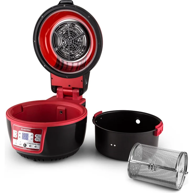 Klarstein VitAir Turbo Heißluftfritteuse, 9 l, 1400 Watt, rot-schwarz – Bild 8