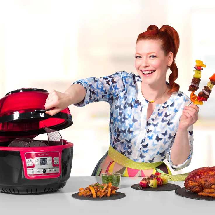 Klarstein VitAir Turbo Heißluftfritteuse, 9 l, 1400 Watt, rot-schwarz – Bild 3