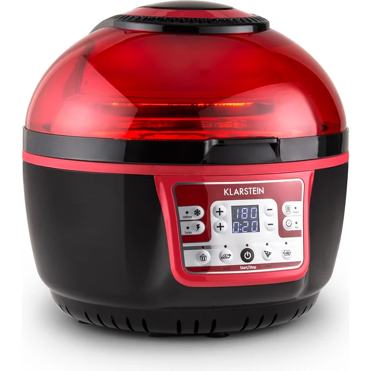 Klarstein VitAir Turbo Heißluftfritteuse, 9 l, 1400 Watt, rot-schwarz – Bild 1