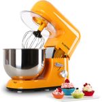 Klarstein Bella Orangina Küchenmaschine Rührgerät (1200 Watt, 5,2 Liter-Rührschüssel, 6-stufige Geschwindigkeit) orange
