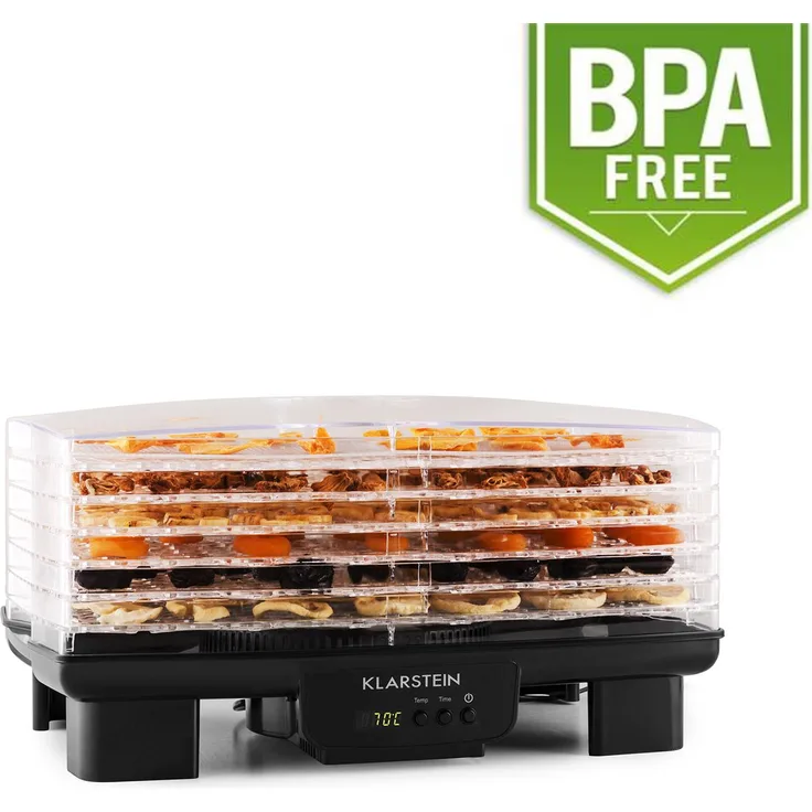 Klarstein Bananarama Dörrautomat Dörrgerät mit 6 Etagen, schwarz