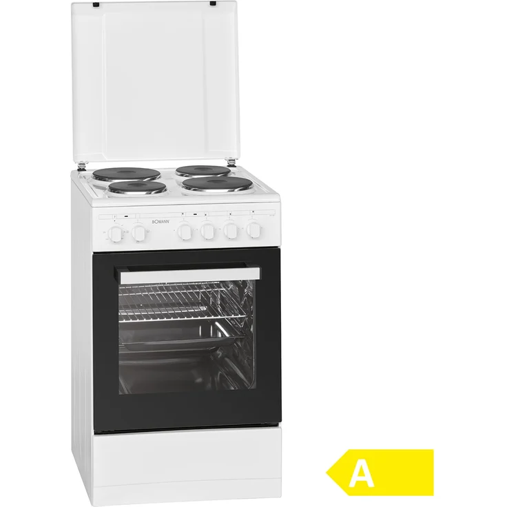 Bomann EH 561, Herd, A, Standgerät, Betriebsart Ofen elektrisch, Anzahl Kochfelder 4, Volumen 48 l – Bild 2