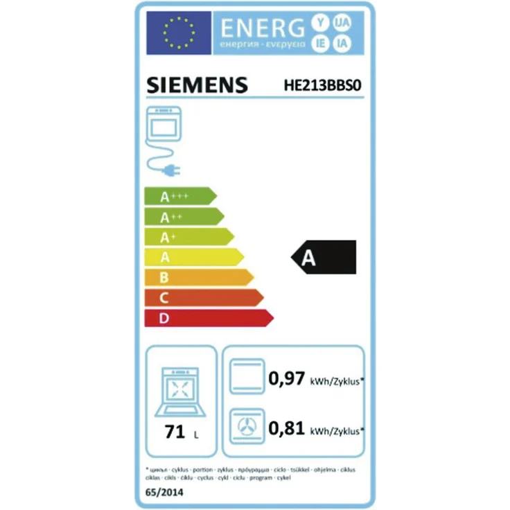 Siemens EQ211KB00, Herd-Set, A, Einbaugerät, Betriebsart Netzbetrieb, Volumen 71 l, Breite 66 cm – Bild 4