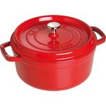 STAUB Gusseisen Bräter- Cocotte, Rund 24 cm, 3,8 L, kirschrot