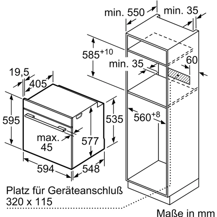 Bosch HBG676EB6 Serie 8 Backofen, Einbaugerät, Energieeffizienzklasse A+, Volumen 71 l, Breite 59,5 cm, groß (ab 65 l), Pyrolyse-Selbstreinigung, PerfectRoast, 4D Heißluft, schwarz – Bild 8