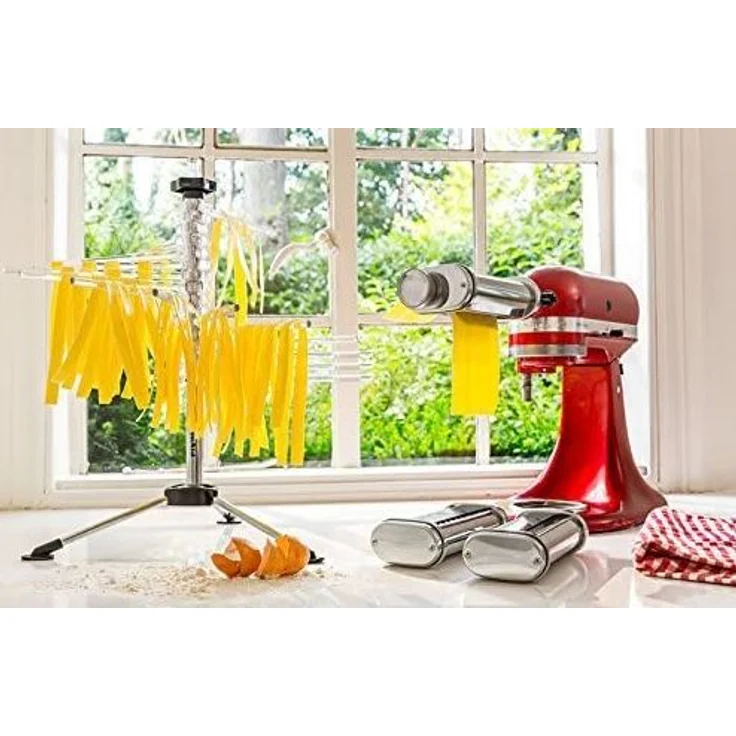 KitchenAid 5KSMPRA Nudelvorsatz, 3-teiliges-Set, Pasta-Roller, Fettuccineschneider, Spaghetti-Walze, aus Edelstahl – Bild 6